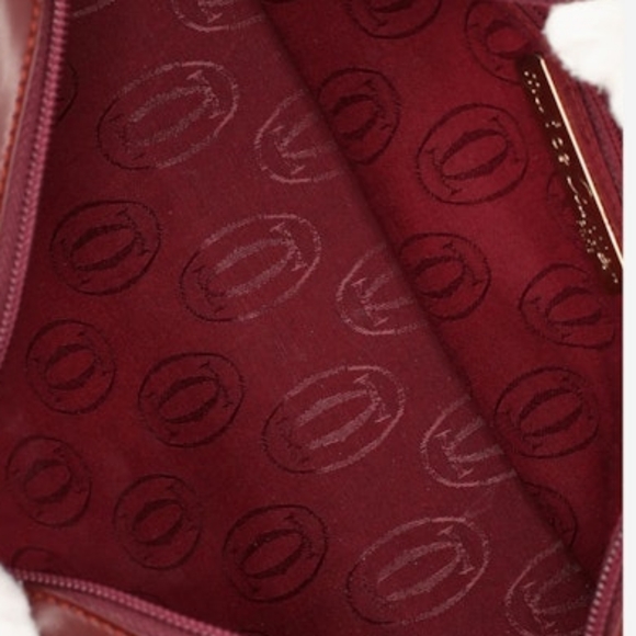 💋CARTIÉR-MUST DE CARTIÉR LEATHER BORDEAUX CLUTCH - Picture 5 of 16